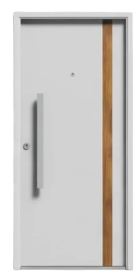 Puerta Lisa con Acero Simil Madera